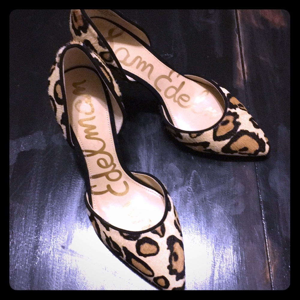 Sam Edelman calf Fur Leopard Print Pump